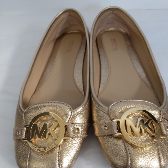 Michael Kors metallic Flats loafers logo sz 8 - Picture 8 of 14